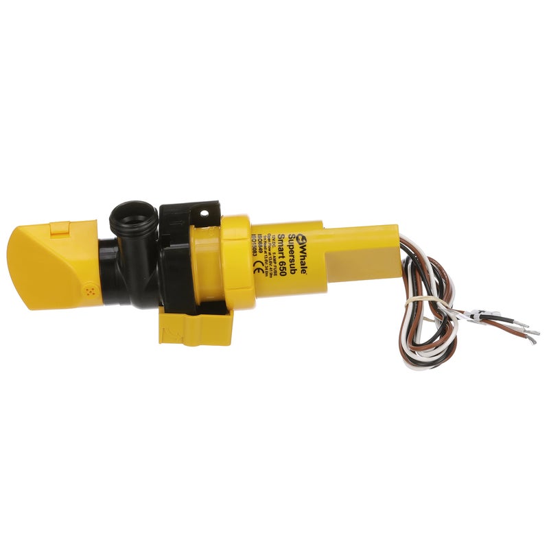 Whale SS5212 Supersub Smart 650 Electric Bilge Pump, Suitable for Use with Fresh or Salt Water, 12V DC, 3.4 Amps, Open Flow Rate of 650 GPH @ 13.6V DC, 16 AWG Wire, Â¾-Inch and 1-Inch Hose Connections - Image 3